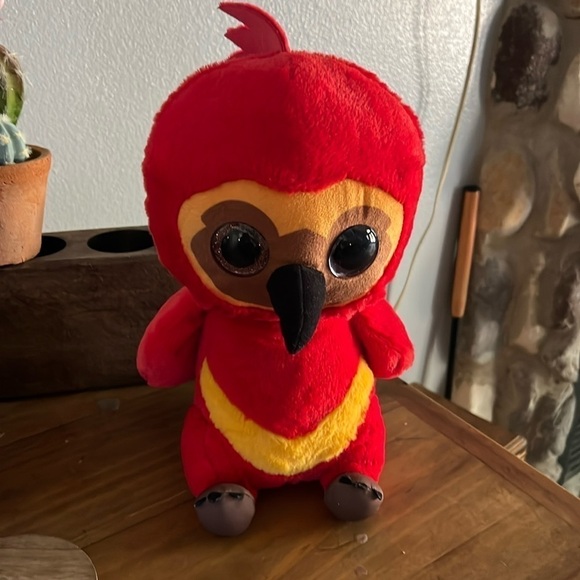 Wizarding World of Harry Potter Bird 'Fawkes" 13”Sit Plush Red/Gold-Glitter Eyes - Picture 1 of 4